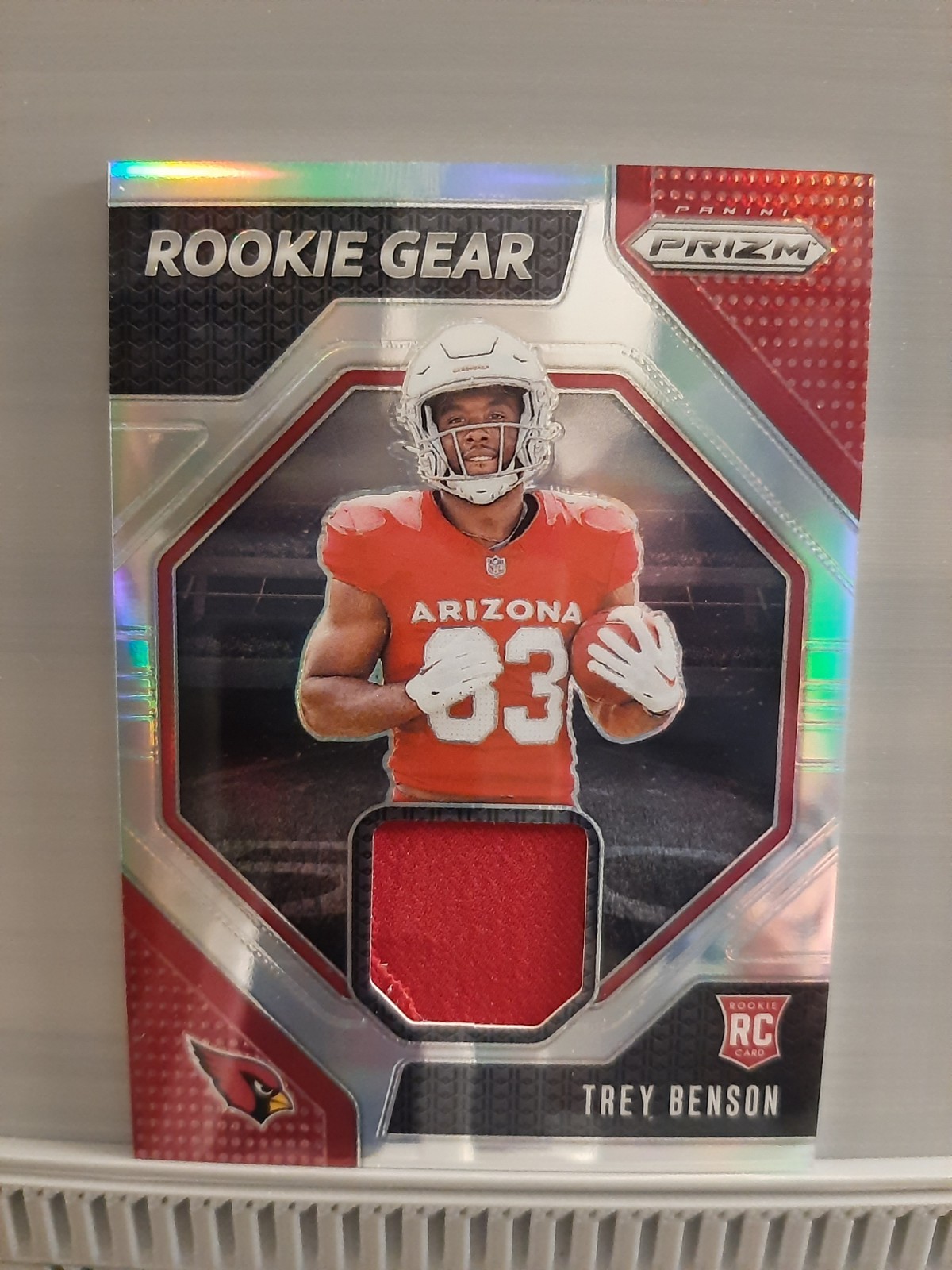 2024 Panini Prizm Trey Benson RC Silver Rookie Gear Patch RG-TBN Cardinals