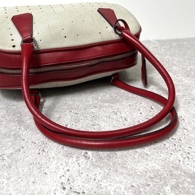 PRADA SS2000 Leather Mini Boston Bag Brown Triangle Logo Vintage