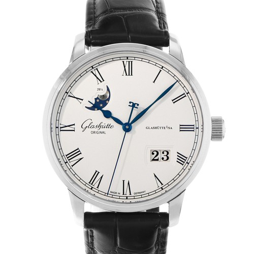 Glashutte Original Senator Panorama Date Moon Phase 100-04-32-12-04 Steel Papers