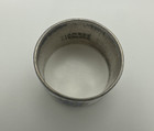 Siam Sterling Silver White Enamel Cigar Band Ring 4.5 White Floral Red Blue Vtg — photo 2