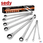 9PC Ratcheting Wrench Set Extra Long Anti-Slip Double Box End 8-22MM With Pouch