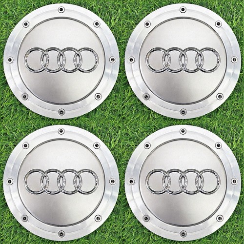 AUDI OEM 135MM WHEEL CENTER CAP SET OF 4 4B0601165A SILVER BOLT STYLE A6 TT A8