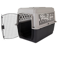 Vibrant Life Portable Dog Kennel, Hard-Sided Carrier for Pets 50-70 lbs, Black