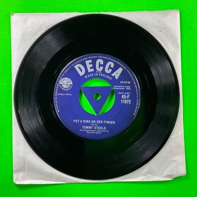 Tommy Steele, Come ON, Let's Go/Put a Ring on HER Finger 7  Vinyl Single Record
