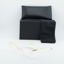 Valentino V-DAYDREAM VLX-123C Crystal Ivory/Yellow Gold 51mm Eyeglasses New A...