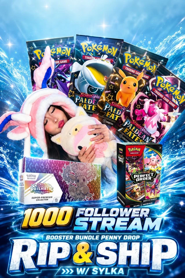 BUNDLE PENNY DROP🎀PALDEAN FATES🌸1000 FOLLOWER DAY 3🌸 RIP & SHIP W/ SYLKA