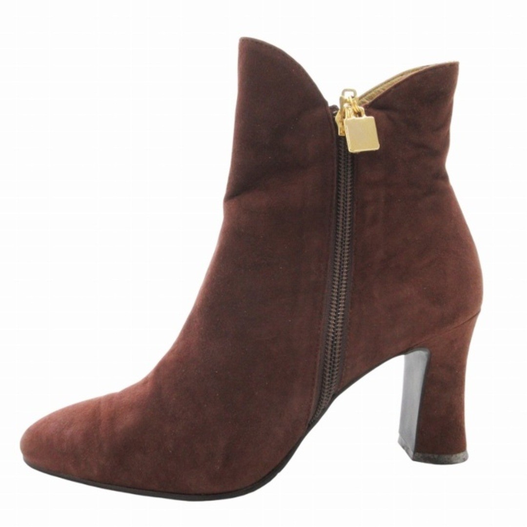 Stivaletto corto Yves Saint Laurent tacco grosso zip laterale scamosciato 35 marrone GV usatoa