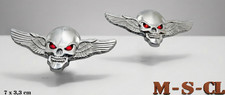 2X 3D Metall Totenkopf Flügel skull Sticker Emblem Aufkleber Auto KFZ Motorrad g