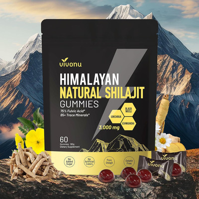 Himalayan9 Shilajit Gummies with Ashwagandha & Gokshura | 85+ Trace Minerals & F