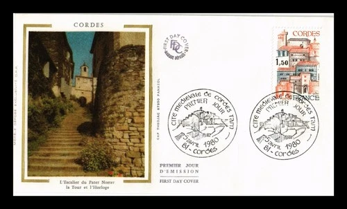 Dr Jim Stamps France Cordes 1980 First Day Cover Silk Cachet