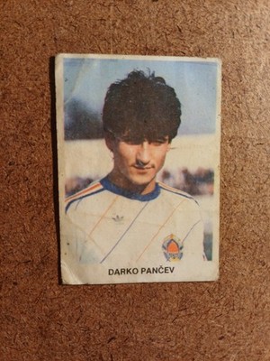 1987 DARKO PANCEV CRVENA ZVEZDA Rookie FC RED STAR INTER MILAN Sticker MACEDONIA