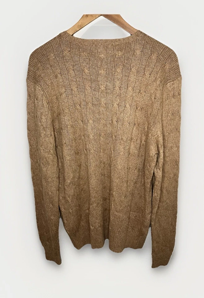 Suéter Pullover Polo Ralph Lauren Tejido con Cable Para Hombre Grande Marrón Tostado Academia Foto 2 de 4