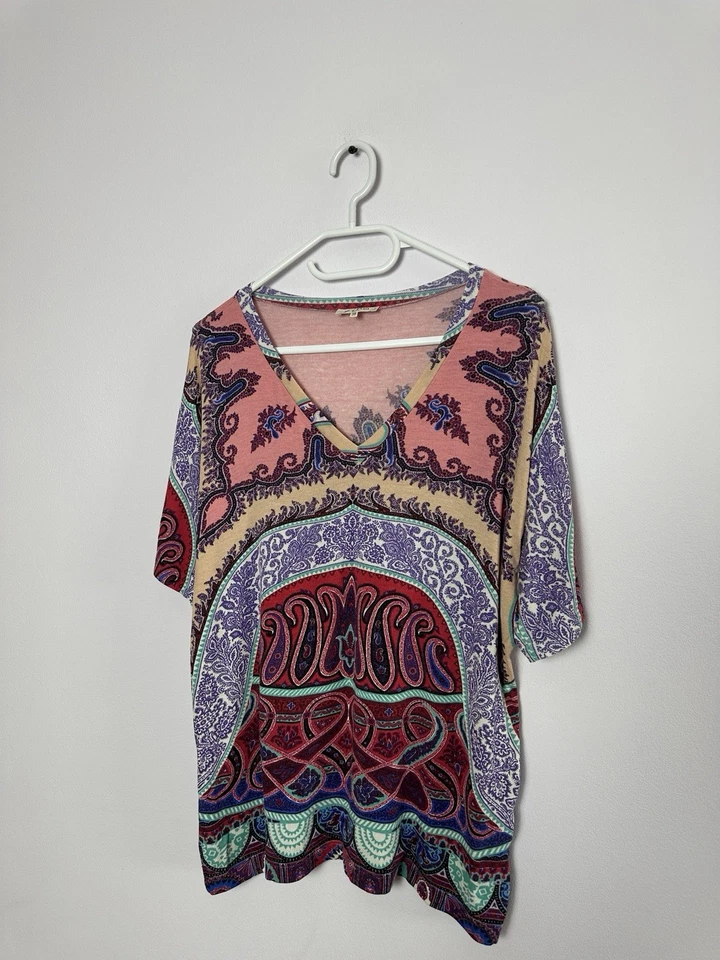 Camisa ETRO Multicolor Paisley Modal Malha Manga Curta, Blusa Tamanho 38 Feminina’  - Imagem 2 de 4