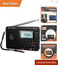 V115 Shortwave Radio AM FM Digital Receiver - Compact with Bass Speaker