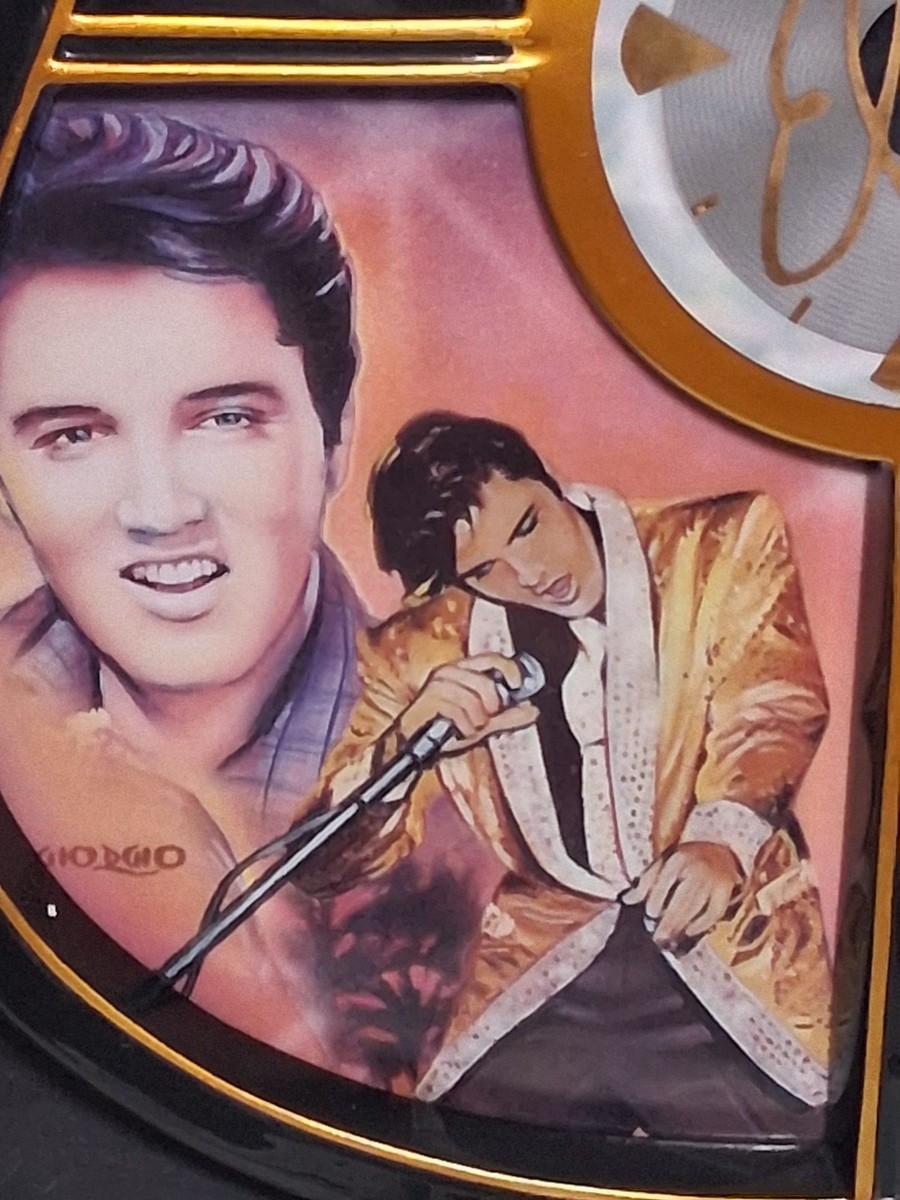 Elvis Presley Guitar Clock Bradford Exchange 50 Years of Solid