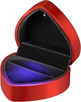 Verlobungsring Box: Herzform Ringschatulle Hochzeit Verlobung LED Ring Box - ...