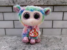 TY Beanie Boos - DAFFODIL the Rainbow Lamb (Glitter Eyes) (6 inch) - MWMTs Boo