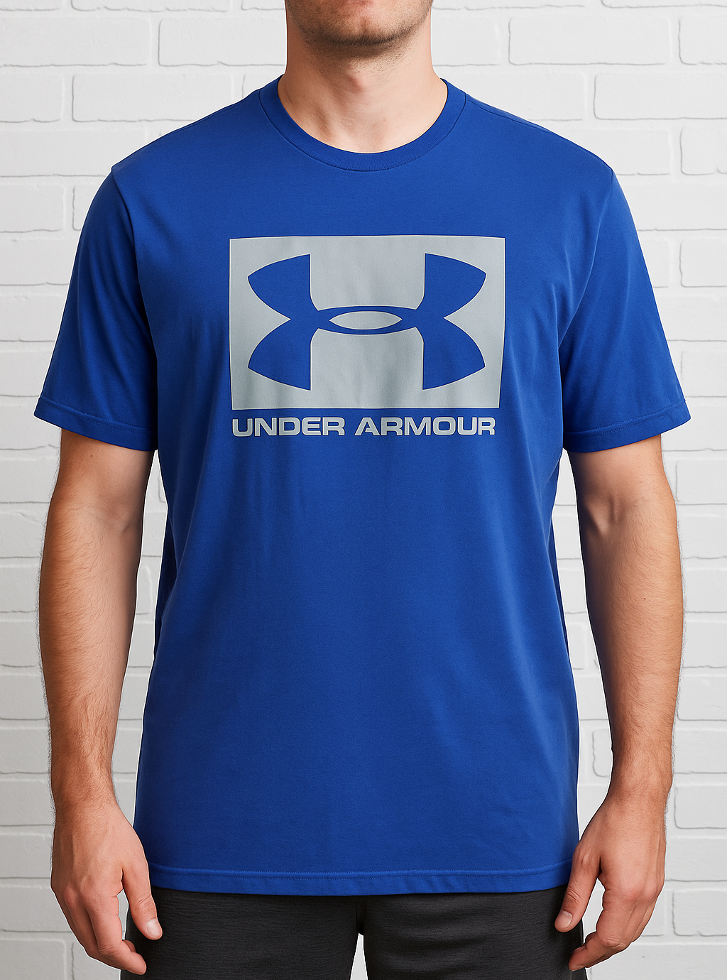 Under Armour HeatGear Blue Graphic Logo T-Shirt XL Loose Fit Short Sleeve Tee