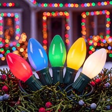 C7 Vintage Christmas Lights 38ft Outdoor Waterproof Multicolor LED String