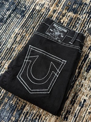 True Religion Rocco Jeans Black Skinny/Slim Fit Stretch New With