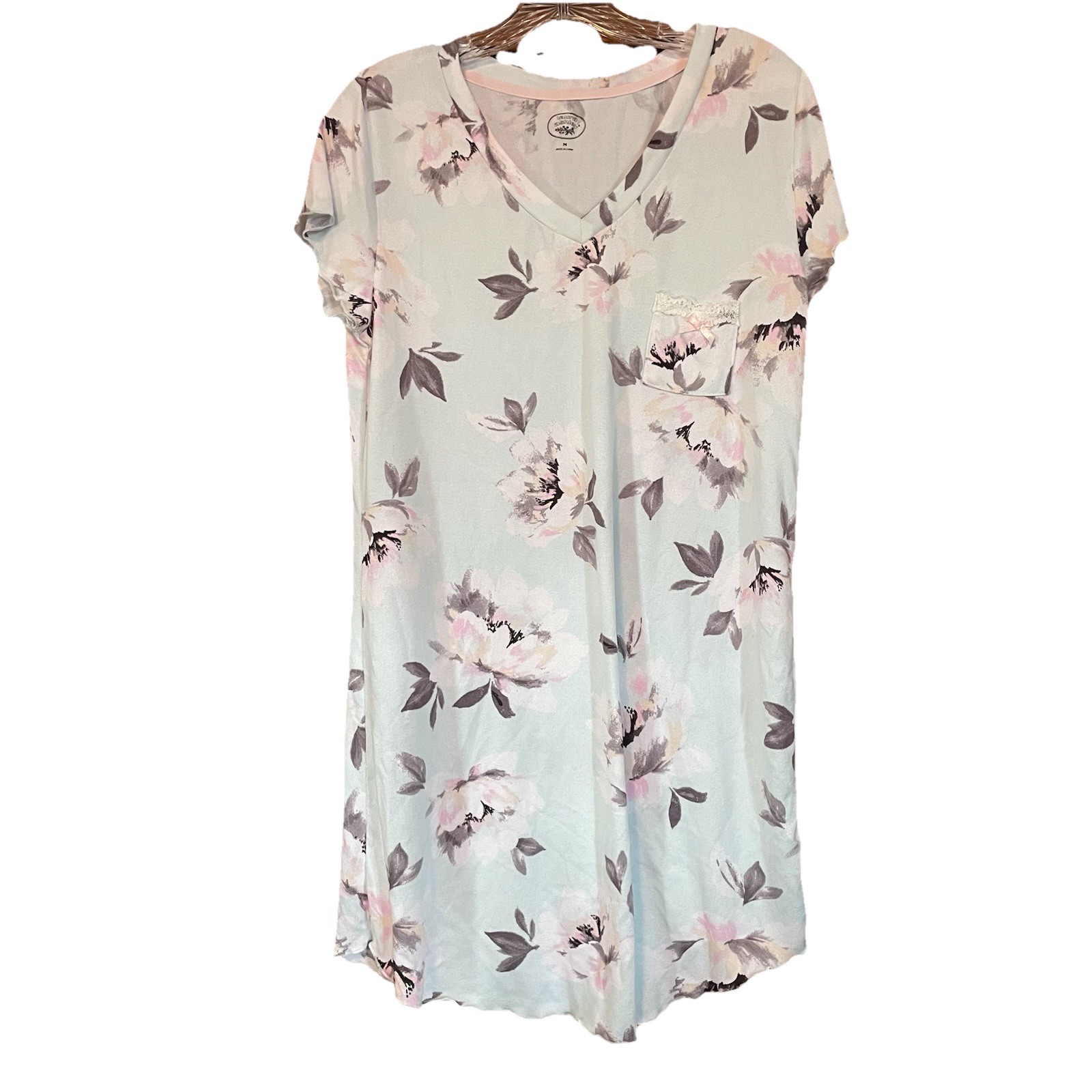 Laura Ashley womens M super soft Nightgown sleep knit floral cottagecore