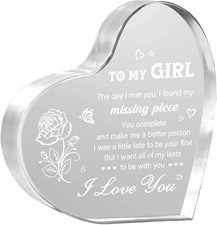 Valentines Day Gifts, To My Girl Heart Shaped Acrylic Block I Love You Presents