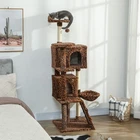 PawHut 63 Inch Cat Tree with Sisal Scratching Posts, Condos, Leopard Print