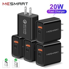 Black 2 Port USB Wall Charger USB Fast Quick Charge QC 3.0 Power Adapter Plug US