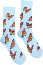 Butterfly Novelty Crew Socks for Men  Women  Fun Nature-Themed Gift Socks