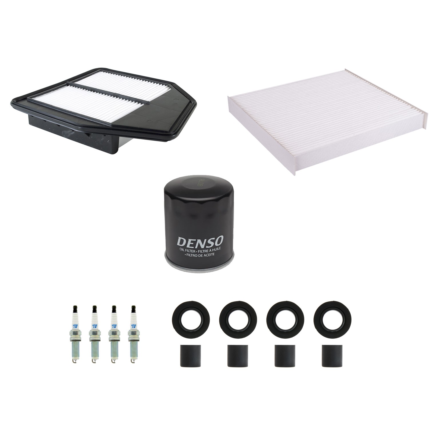 Denso Tune Up Kit NGK 4 Spark Plug  Boots Kit for Honda Accord Crosstour 2.4 L4