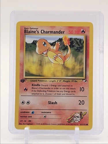 BLAINE'S CHARMANDER 2000 POKEMON GYM HEROES 1ST EDITION COMMON 61/132 Q6968
