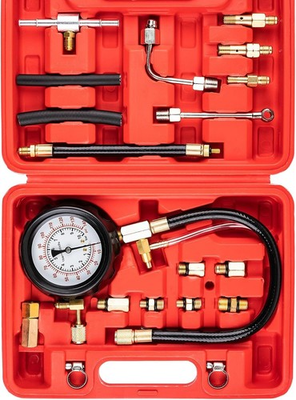 #ad 0 140PSI Fuel Pressure Tester Kit with Multi Size Adapters for Cars Trucks $28.96
