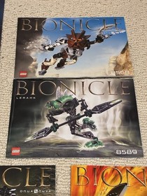 LEGO BIONICLE Instruction Manual Lot + Posters 8566 8572 8589 8568 