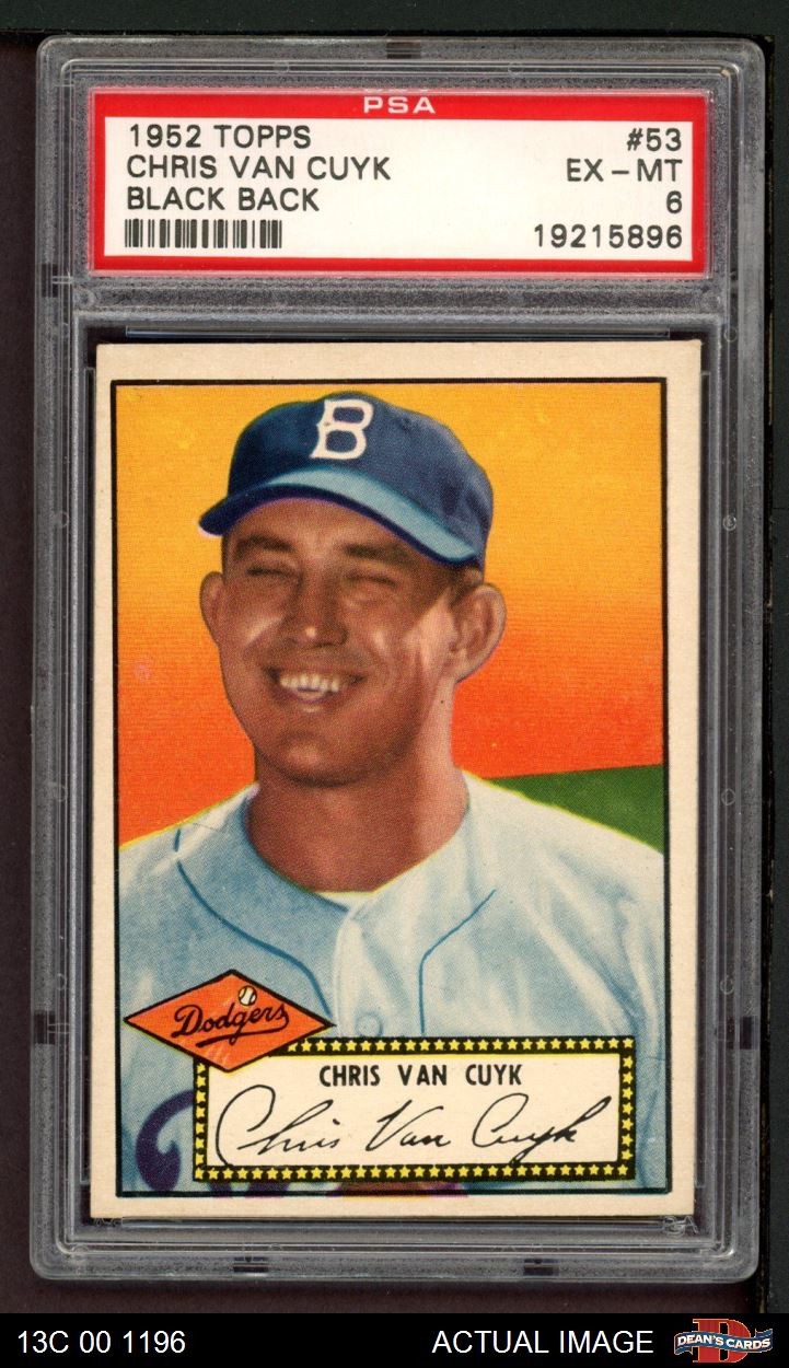 1952 Topps #53 Chris Van Cuyk Dodgers PSA 6 - EX/MT
