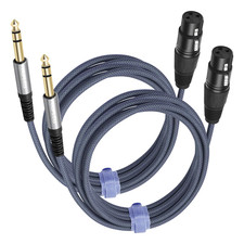 2 Pack 1/4 TRS Male to 3Pin XLR Female Microphone Cable,6.35Mm TRS to XLR Female