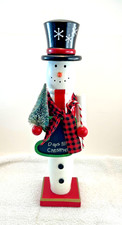 Collectable Wood Nutcracker Snowman King Days Till Christmas Decor 15"
