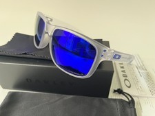 Oakley Holbrook OO9102 Sunglasses Matte Transparent /Blue Mirror Polarized lens