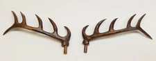 Wood Cuckoo Clock Deer Antlers Hunter Case Parts NEW 3 1/4" Hand Carved Set of 2