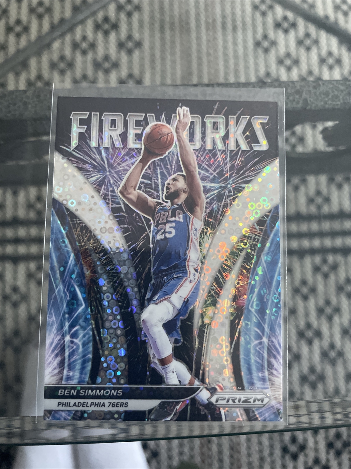 2021-22 Panini Prizm Ben Simmons Fireworks Fast Break Disco Prizm #14