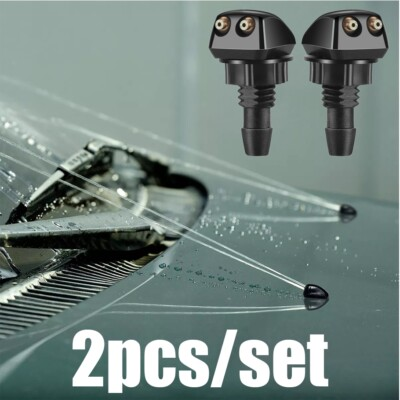 #ad 2*Car Front Windshield Washer Nozzle Wiper Water Spray Jet Dual Holes Adjustable $13.06