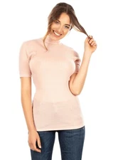 EGI Exclusive Wool Blend Ribbed Top with 3/4 Length Sleeves. Made in Italy(8218)