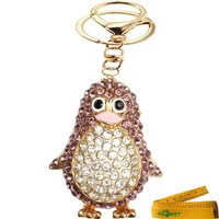 Bling Bling Crystal Rhinestone Graven 3d Cubic Penguin Shaped Metal Keychain Car Bling Bling Crystal Rhinestone Graven 3d Cubic Penguin Shaped Metal Keychain Car