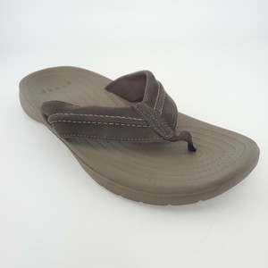 CROCS Flip Flop Mens Yukon Mesa Brown Leather Thong Sandals Flip Size 10 | eBay