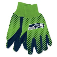 SEATTLE SEAHAWKS STRIPED UTILITY GRIPPER DOTS GLOVES NEW WINCRAFT
