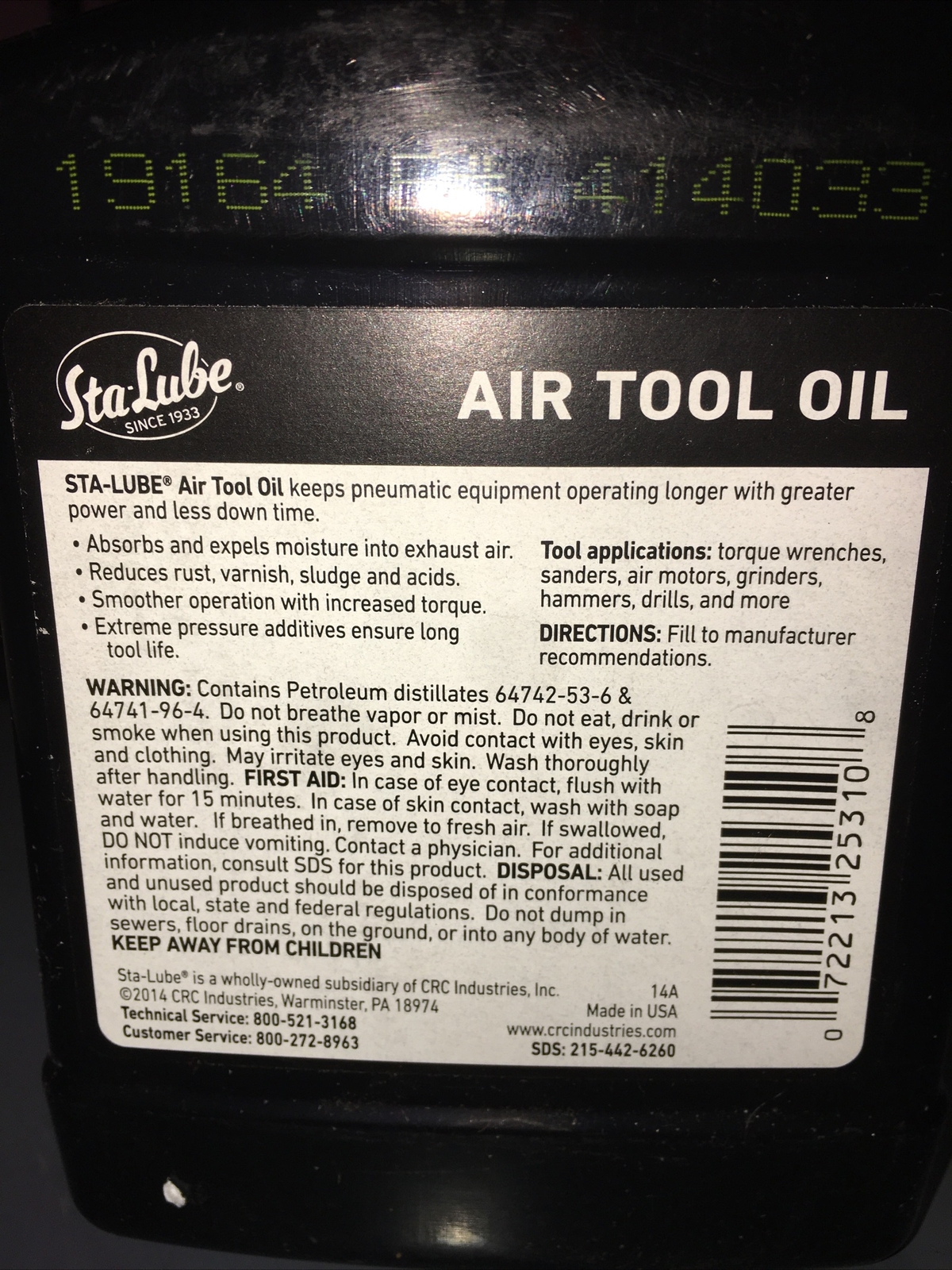 CRC SL2531 STALUBE Air Tool Oil, Petroleum Base Oil, 15 oz 👀 GR8 BUY