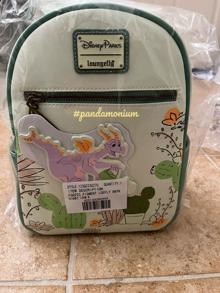 figment loungefly mini backpack Disney Parks Epcot Spark Of Imagination Purple Wings mouse secrets The simulated leather bag features a holographic front zip pocket with a die Loungefly Figment Mini Backpack