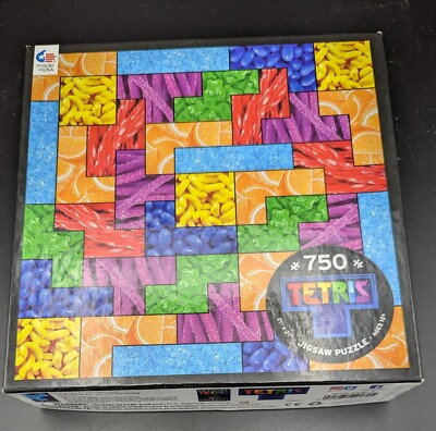 Tetris Game Candy Theme 750 Piece Puzzle Multi-Color Complete with Bonus Poster 