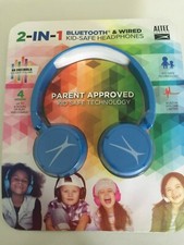 ALTEC LANSING 2-in-1 Bluetooth  Wired Kid-safe Headphones, Blue, Ages 6-9 NEW