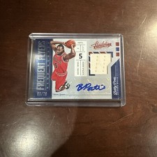 2016 Absolute Basketball Frequent Flyers Bobby Portis Patch Auto /75