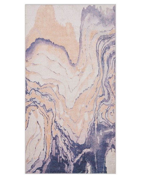 Teppich Rechteckig Beige / Grau Modern Abstrakt 80 X 150 Cm Kurzflor Gebze-image